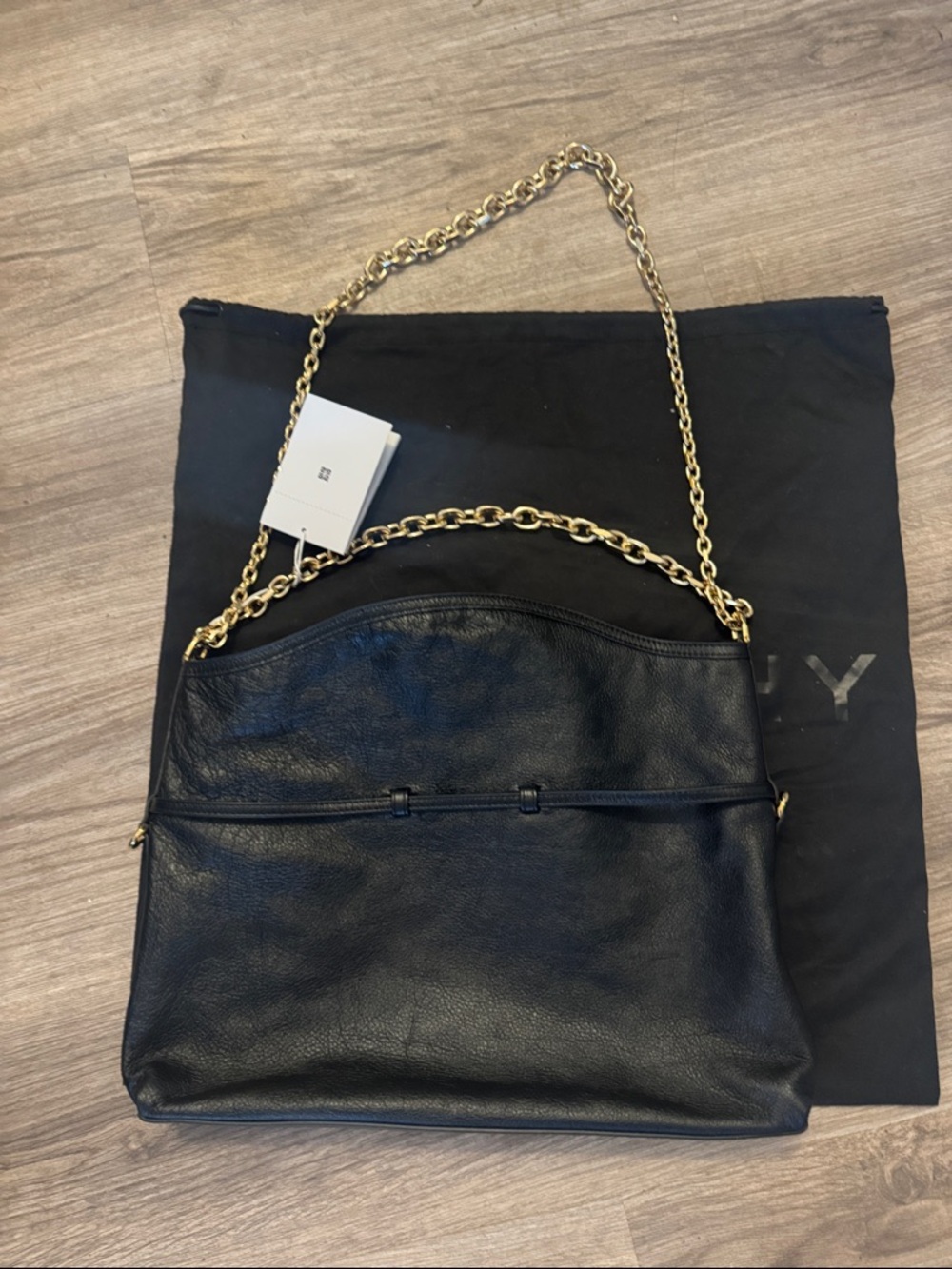 JLN Givenchy AUTHENTIC BLACK MEDIUM VOYOU CALF LEATHER CHAIN MULTI WEAR BAG - Picture 5 of 7